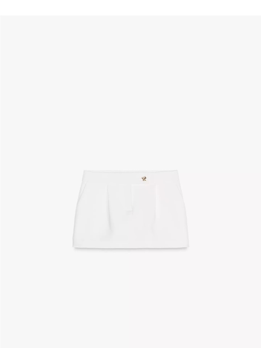 Zara White Mini Skort with Gold Accent